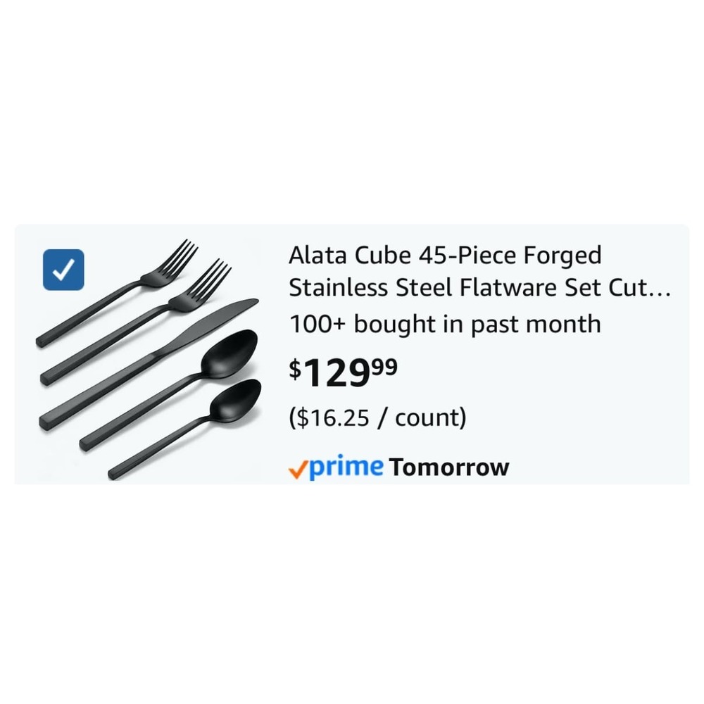 Alata Cube 45-Piece Forged Stainless Steel Flatware Set - Picture 7 of 7
